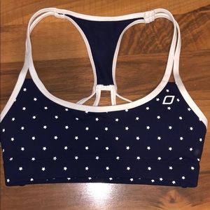 Navy blue star Lorna Jane sports bra